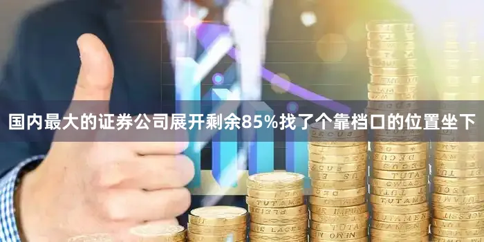 国内最大的证券公司展开剩余85%找了个靠档口的位置坐下